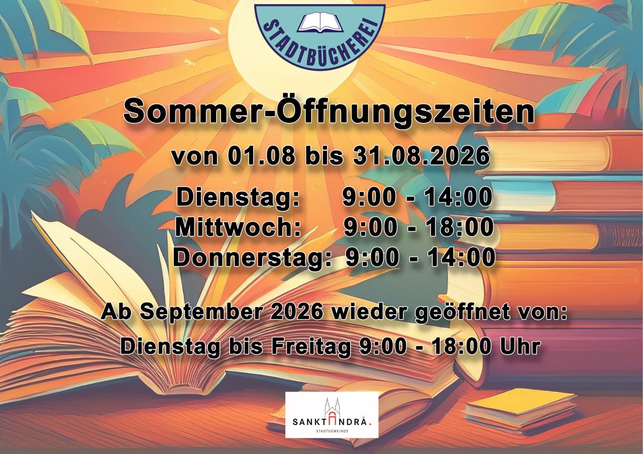 Stadtbücherei Sommeröffungszeiten 2026