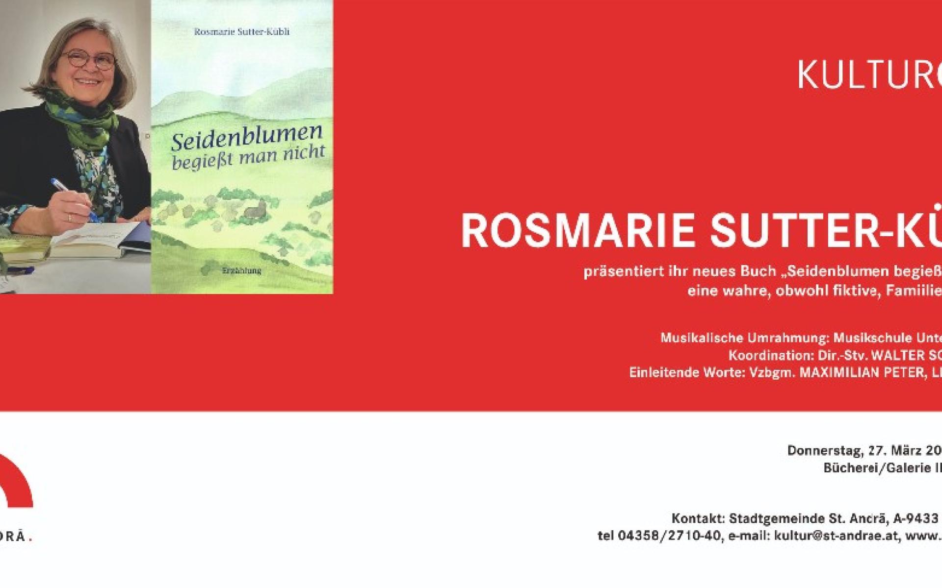 Einladung Kulturcafe Rosmarie Sutter-Kübli